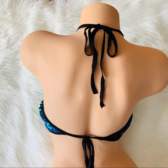 Sequin Mesh Crop Top 💚💙💚 - Picture 4 of 6